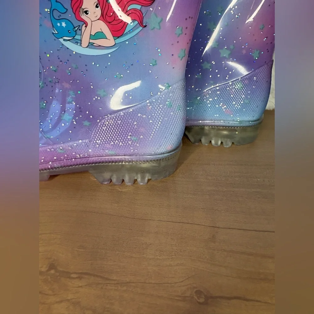 Kids Mermaid Light-Up Rain Boots - Size 10 M